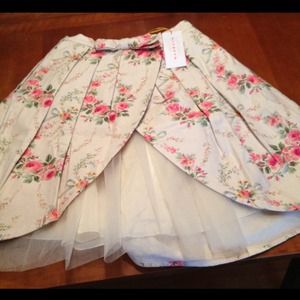 NWT Anthro Wrap print tulle midi skirt