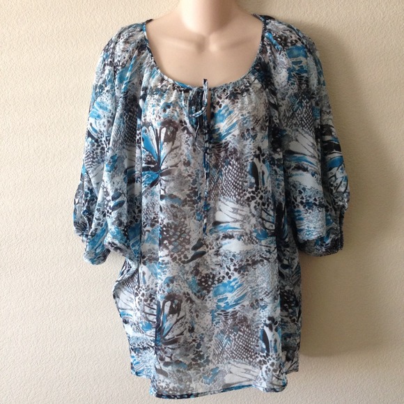 ✨NEW✨ New Lilly Lou Sheer Peasant Top Blouse
