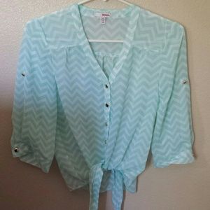 Bongo chevron print sheer top