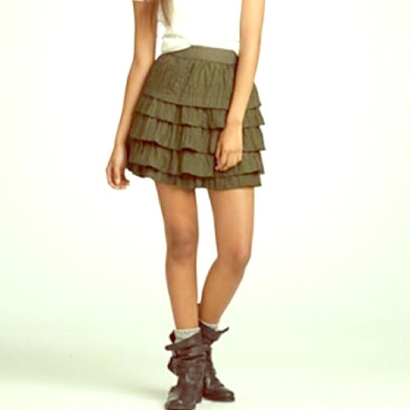 J. Crew Dresses & Skirts - J. Crew Forest Green Layered Mini
