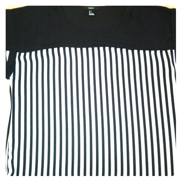 Black & White Stripe Sheer Shirt