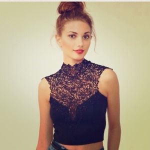 Crochet Detail Crop Top