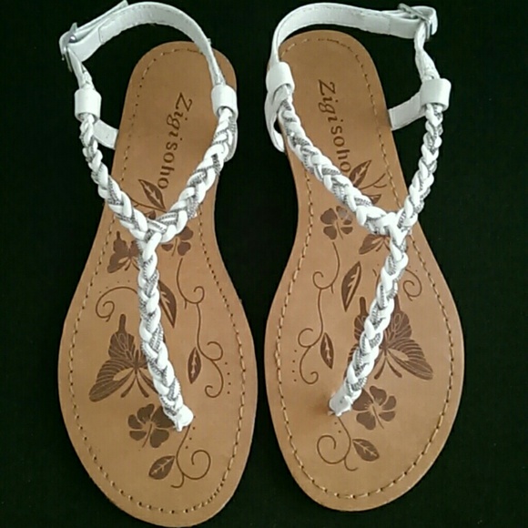 White/Silver Sandals Sz. 5