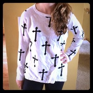 Cross high low sweater