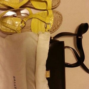 Vintage Bally Bag and yellow sandle togther