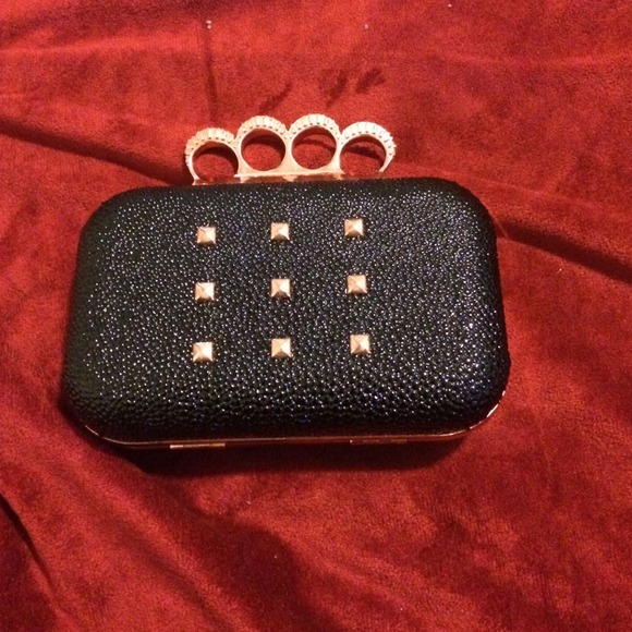 Edgy black and rose gold clutch