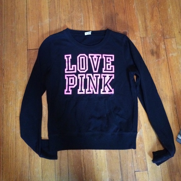 !Sold! Victoria Secret Pink black sweatshirt