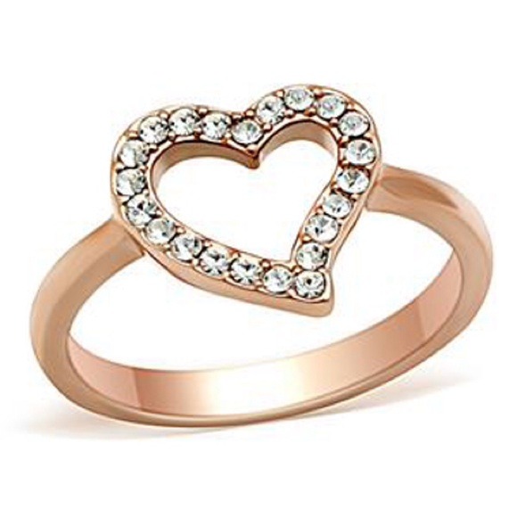 Rose gold CZ pave statement ring - Picture 1 of 3