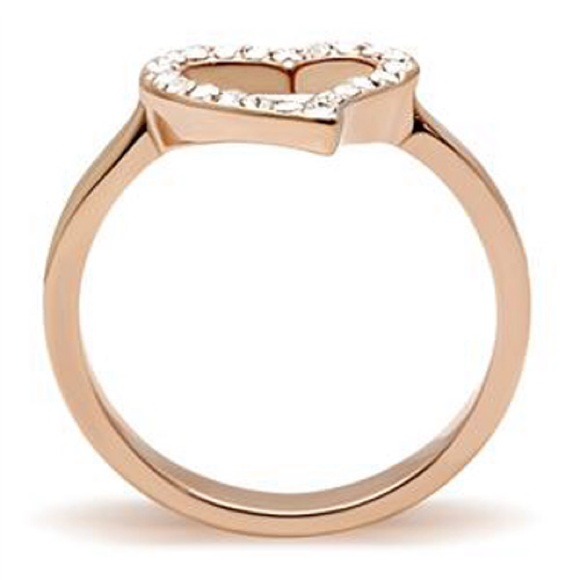 Rose gold CZ pave statement ring - Picture 2 of 3