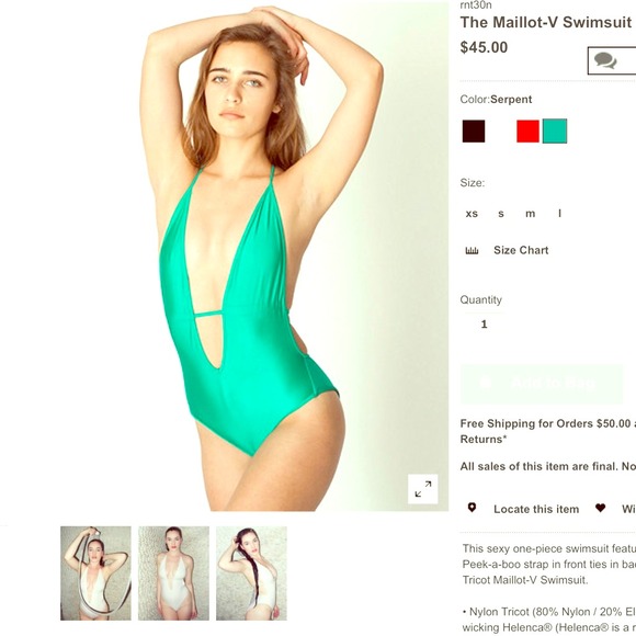 Brand new American Apparel one piece bathing shit