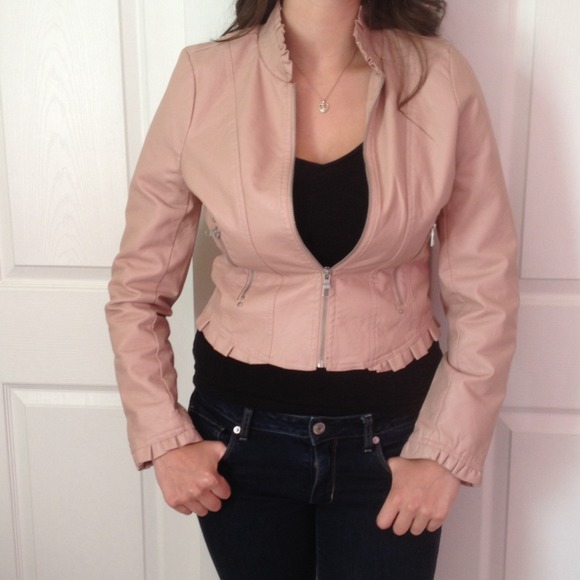 Light pink leather jacket