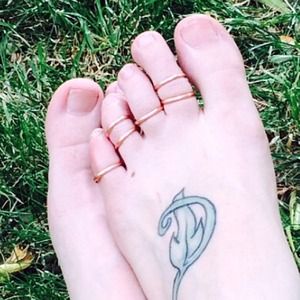 Handmade boho Copper Toe Ring Set of 6