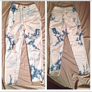 Bleached high waisted pants