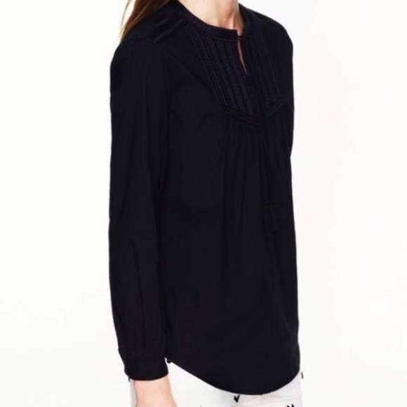Hold J. Crew chevron embroidered peasant blouse - Picture 2 of 3