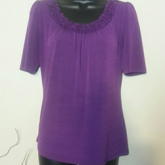 SOLD-Beautiful Eggplant Blouse - Picture 2 of 3