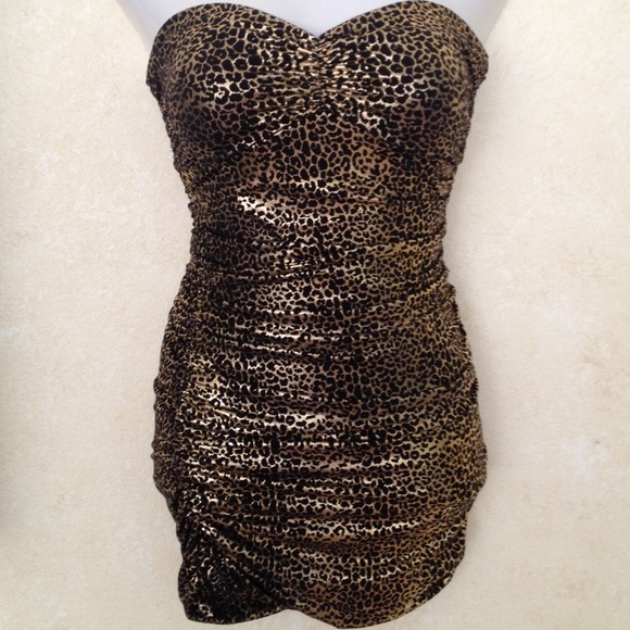 Forever 21 sexy metallic cheetah print dress.