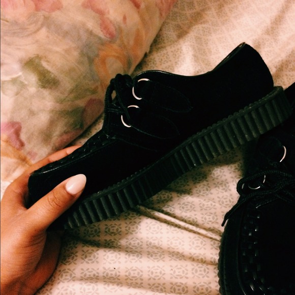 Black suede 1/2 inch creepers