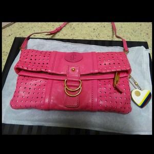 Juicy Couture Punched Up Poppy Clutch- Pink