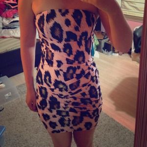 CUTE pink leopard dress! Worn once!