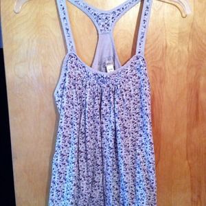 Floral racer-back tank top