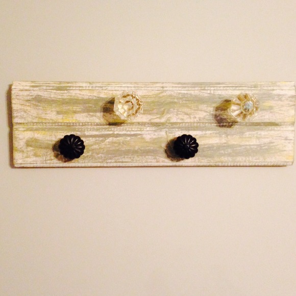 Handmade Hand Painted Rustic Jewelry/Coat Hanger - Picture 3 of 3