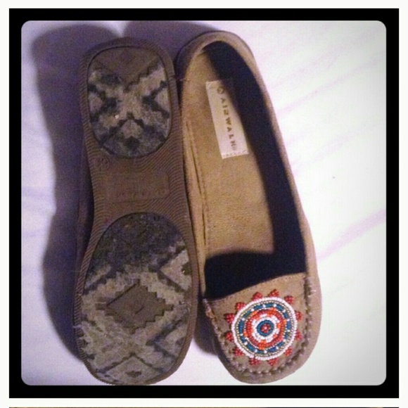 TAN beaded moccasins