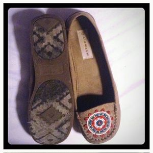 TAN beaded moccasins