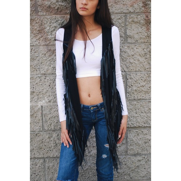 Black Fringe Top/Vest