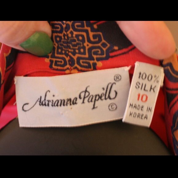 SOLD Adrianna Papell Silk Pussy Bow Blouse - Picture 3 of 4