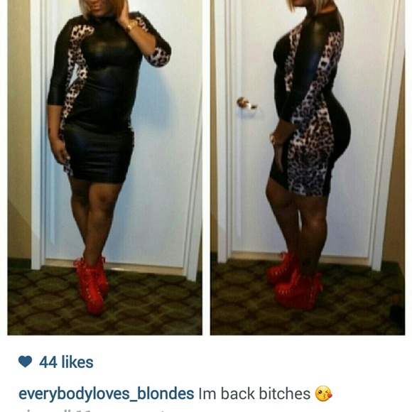 Leather Cheetah Print Sexy Party Dress