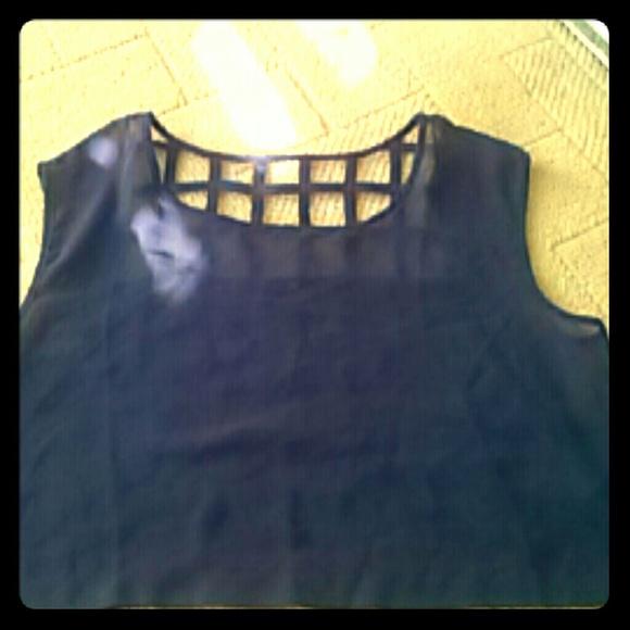 Navy blue back caged forever 21 top
