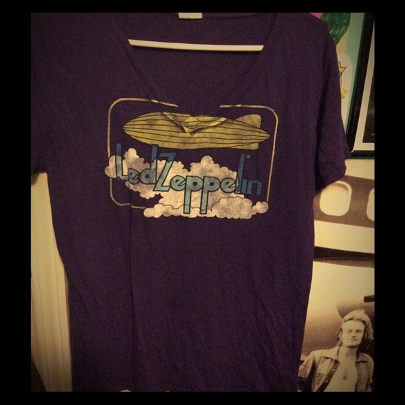 Led Zeppelin purple v-neck