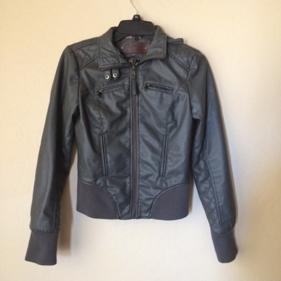 💢SOLD Dark grey leather jacket