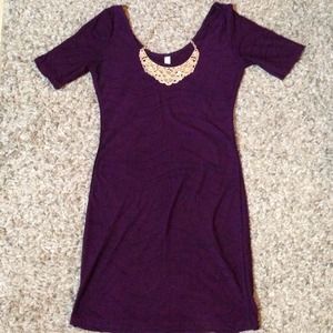 Purple short sleeved dress