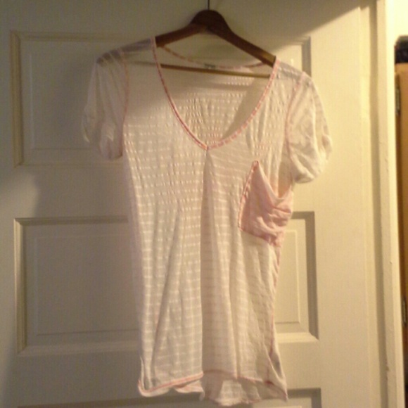Sheer Peach and White Tee