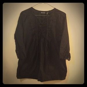 Black Peasant Blouse