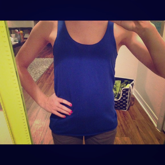 Blue racerback tank