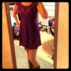 Purple lace flirty dress