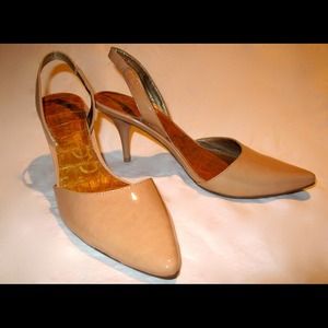 Sam Edelman Orly Leather Slingback Nude Pumps