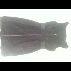 Black lace zip dress