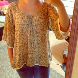 Boho vintage floral blouse