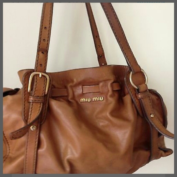 SOLD! Miu Miu Brown Vitello Bow Handbag (Prada)