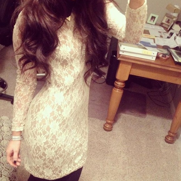 Lace long sleeve dress