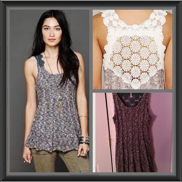 Free people crochet back pullover in midnight!