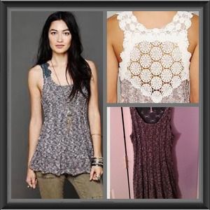 Free people crochet back pullover in midnight!