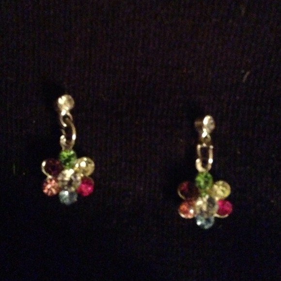 🌸Glitzy rainbow flower earrings🌸