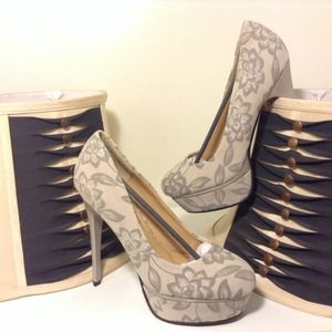 Beige with Floral print any occasion heal