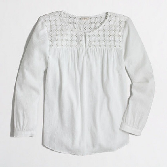 J. Crew Factory Embroidered Peasant Top
