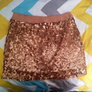 Forever 21 Gold Sequin Skirt