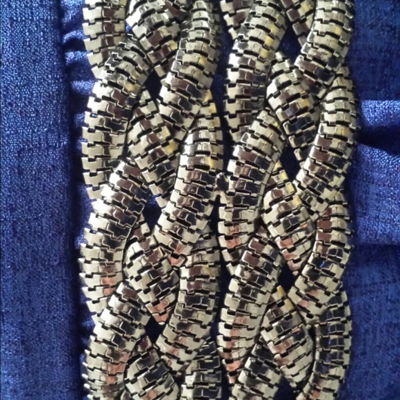 metallic braided belt